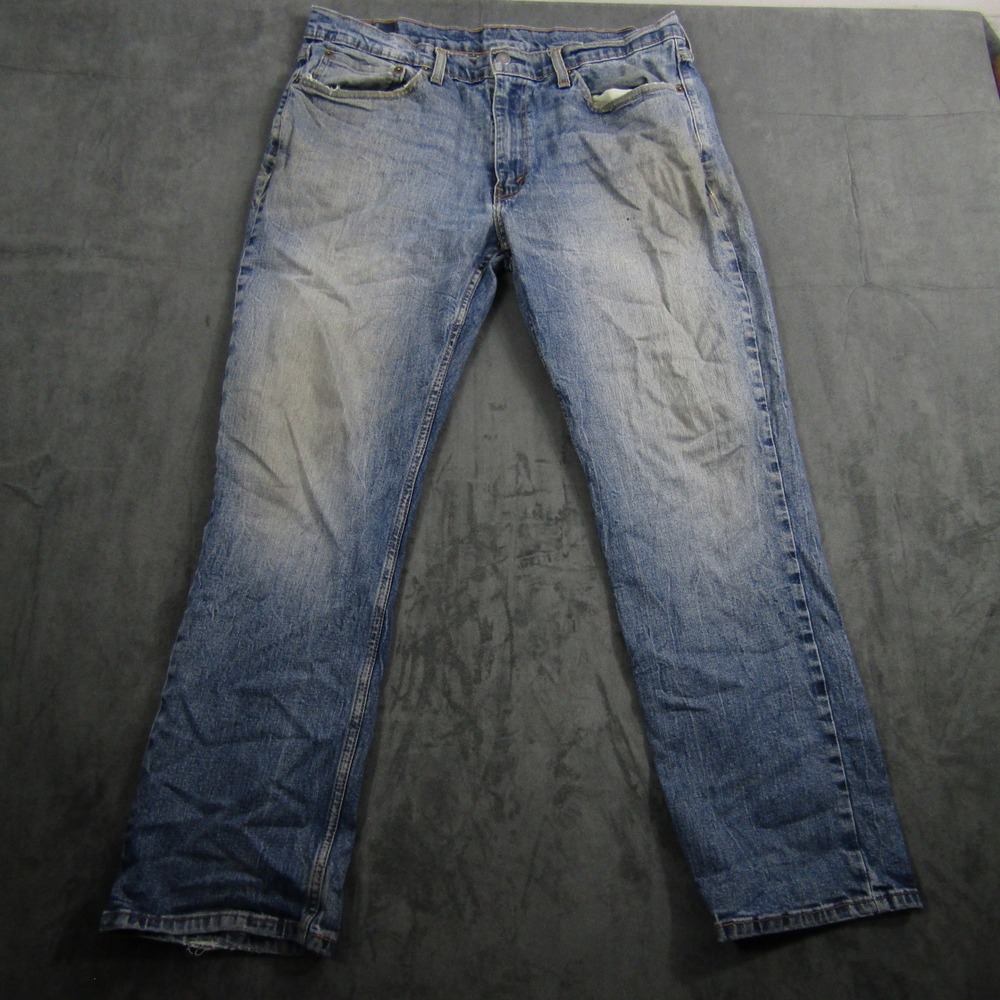 Levi's 514 Straight Fit Jeans Mens W36 L30 Blue Denim Stretch Casual Pant